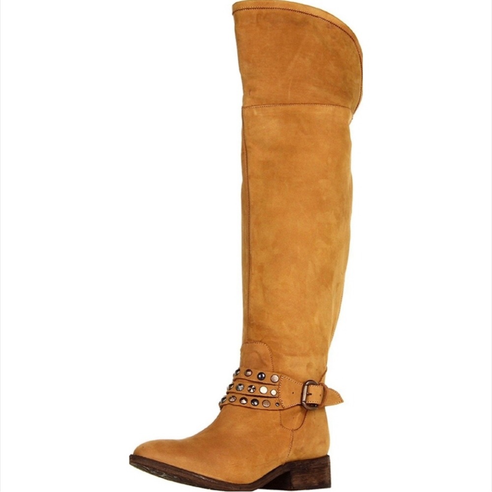 Steven By Steve Madden Smoken Knee High Boots Women Color Cognac 6.5